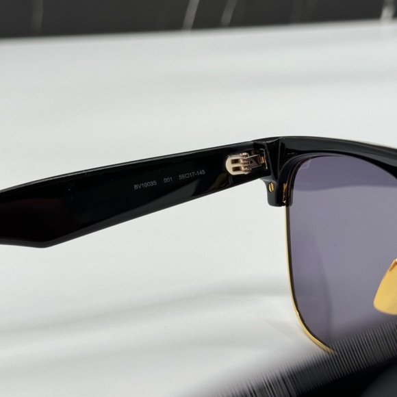 NEW BV1003S 001 BOTTEGA VENETA BLACK GREY CAT EYE UNISEX SUNGLASSES - Picture 8 of 9